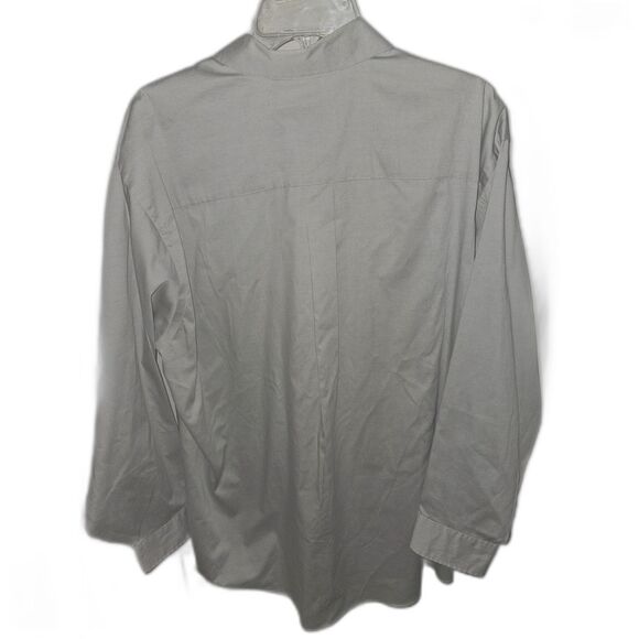Geoffrey Beene Fitted Sateen Gray Dress Shirt Sz 18 - Picture 2 of 3